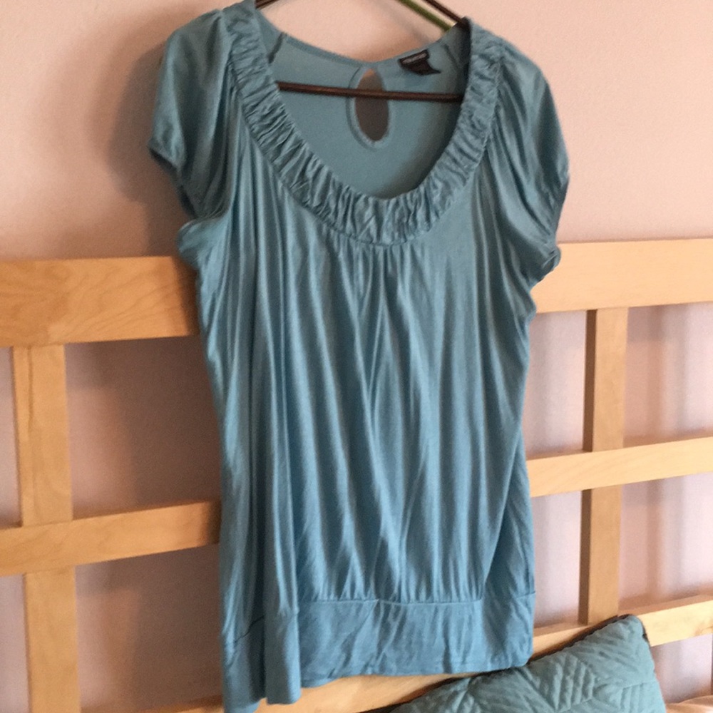 Light teal blouse